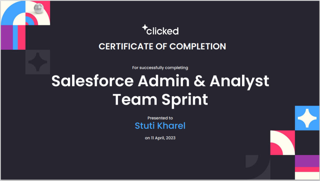 Clicked Sprint Certification