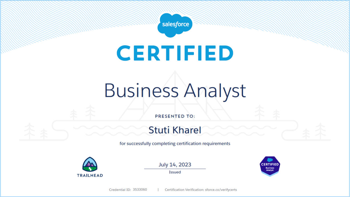 Salesforce Certified Business Analyst